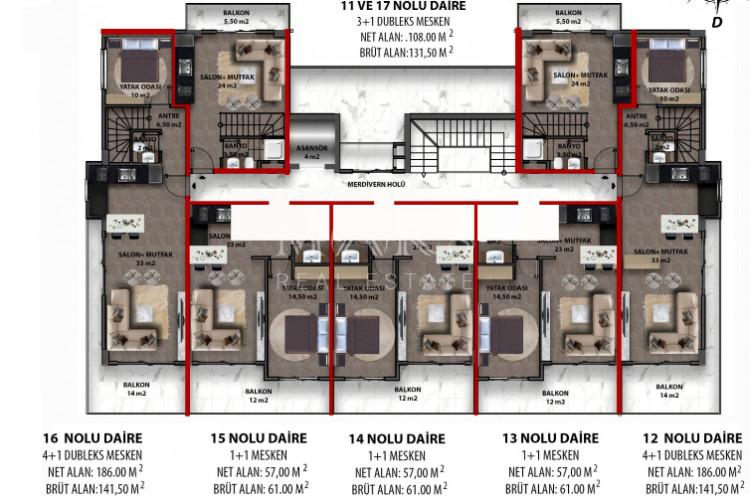 Квартира 3+1 в Алании, Турция | STE-50942
