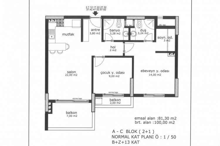 Квартира 2+1 в Мерсине, Турция | PKK-51017