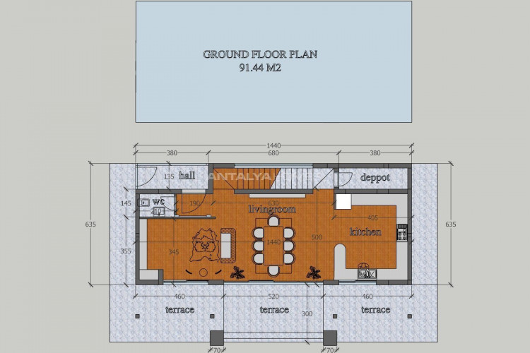 Вилла 4+1 в Фетхие, Турция | STE-51398