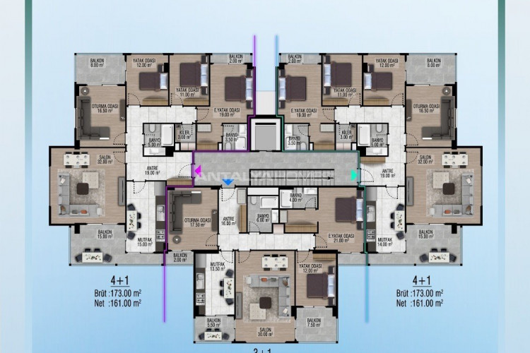 Квартира 3+1 в Алании, Турция | PTE-51381