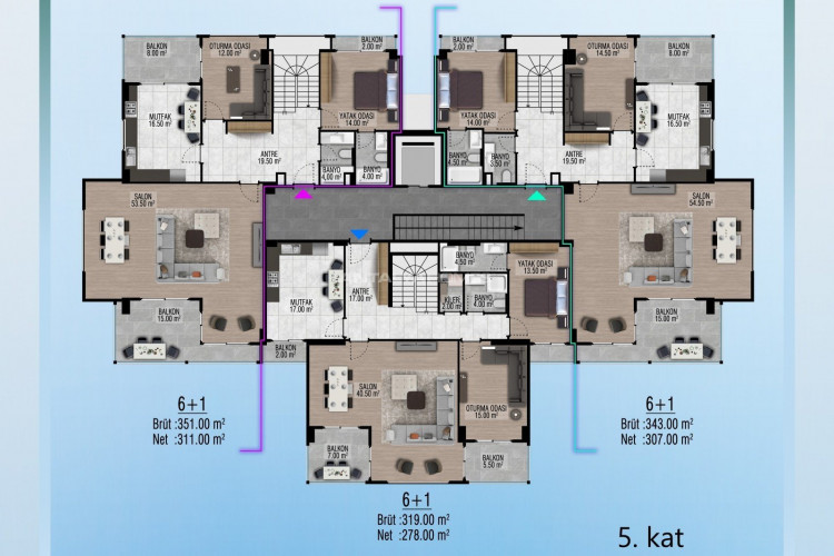 Квартира 3+1 в Алании, Турция | PTE-51381