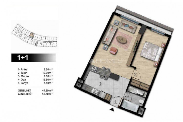 Квартира 1+1 в Стамбуле, Турция | STE-51552
