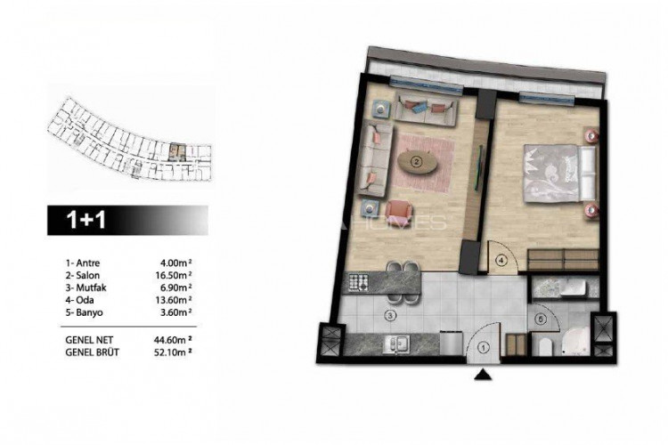 Квартира 1+1 в Стамбуле, Турция | STE-51552