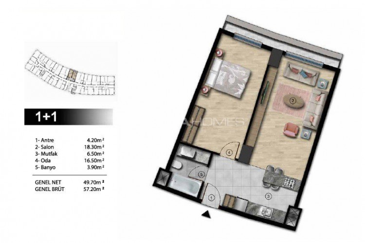 Квартира 1+1 в Стамбуле, Турция | STE-51552