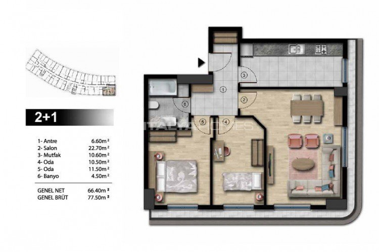 Квартира 1+1 в Стамбуле, Турция | STE-51552