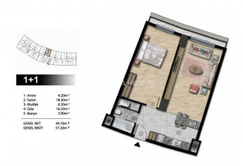 Квартира 1+1 в Стамбуле, Турция | STE-51552