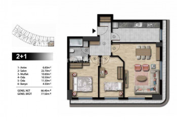 Квартира 1+1 в Стамбуле, Турция | STE-51552