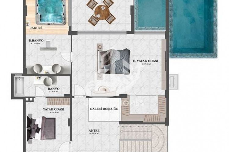 Вилла 4+1 в Демирташе, Алания, Турция | STE-51599