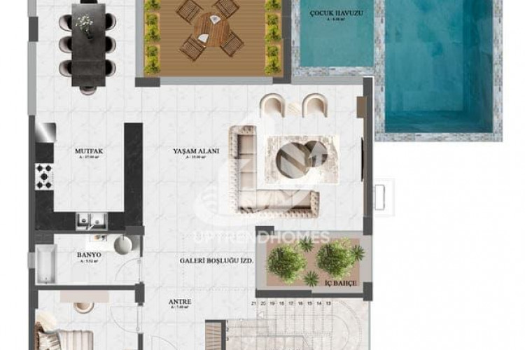 Вилла 4+1 в Демирташе, Алания, Турция | STE-51599