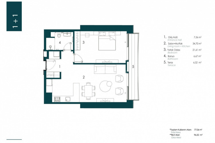 Квартира 2+1 в Стамбуле, Турция | SBB-51870