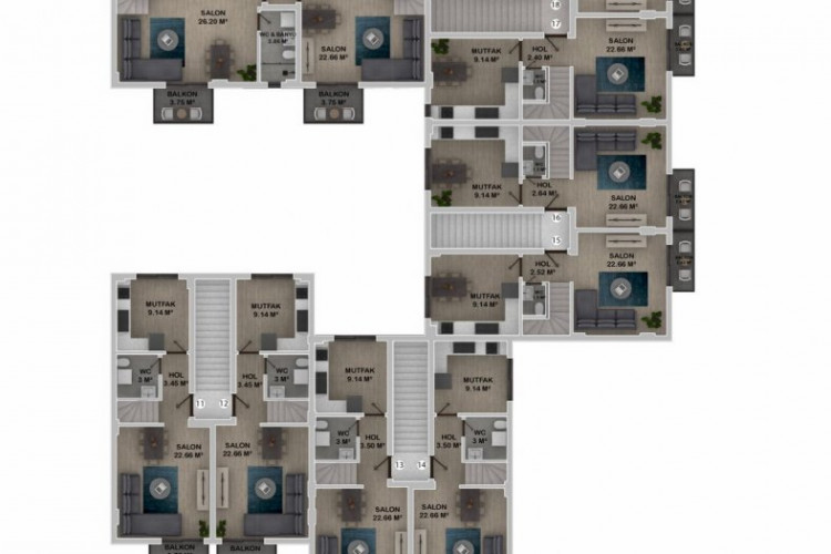 Квартира 1+1 в Фетхие, Турция | STE-52041