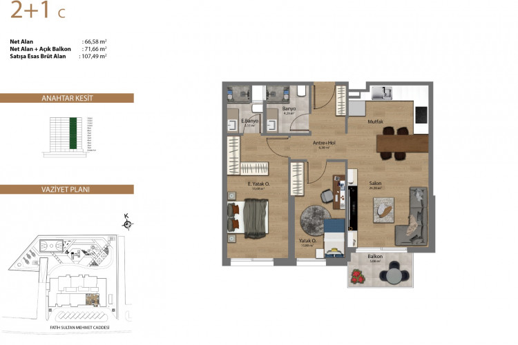 Квартира 2+1 в Стамбуле, Турция | SBB-52701