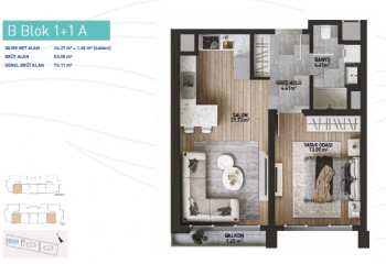 Квартира 1+1 в Стамбуле, Турция | STE-52709