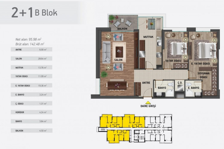 Квартира 2+1 в Кючюкчекмедже, Стамбул, Турция | SBB-52918
