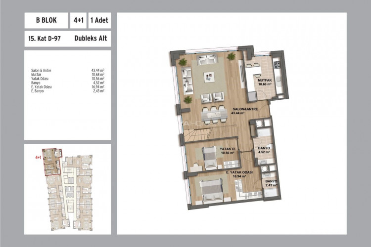 Квартира 4+1 в Стамбуле, Турция | PTE-53398