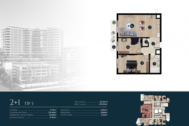 Квартира 2+1 в Измире, Турция | STE-53668