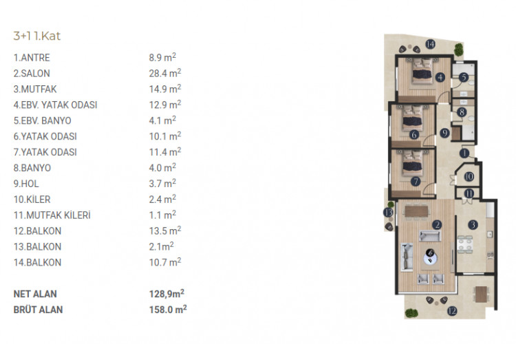 Вилла 3+1 в Измире, Турция | SBB-53673