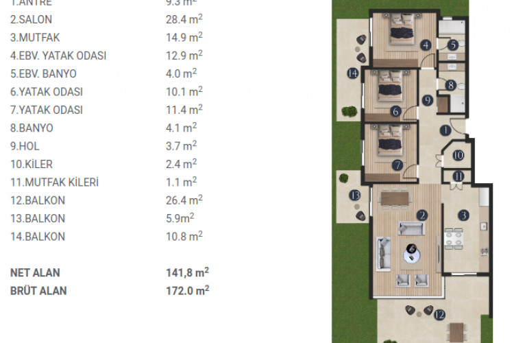 Вилла 3+1 в Измире, Турция | SBB-53673
