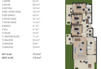 Вилла 3+1 в Измире, Турция | SBB-53673