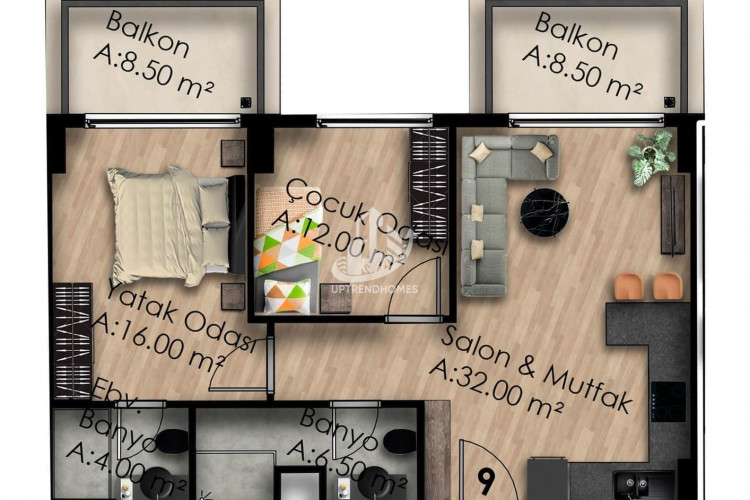 Квартира 1+1 в Газипаше, Турция | PBB-53966