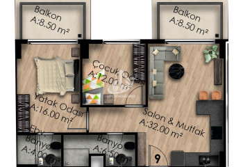 Квартира 1+1 в Газипаше, Турция | PBB-53966