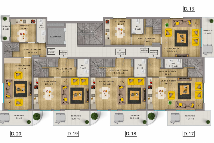 Квартира 1+1 в Алании, Турция | SBB-54019