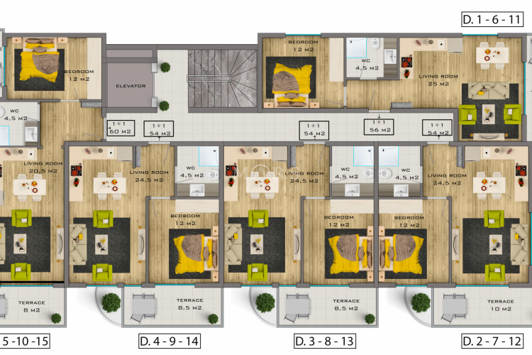 Квартира 1+1 в Алании, Турция | SBB-54019