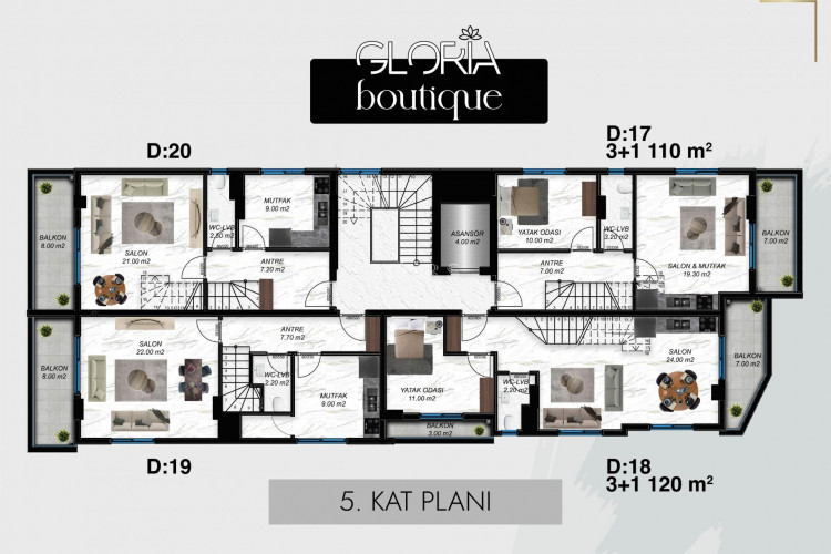 Квартира 1+1 в Алании, Турция | STE-54022