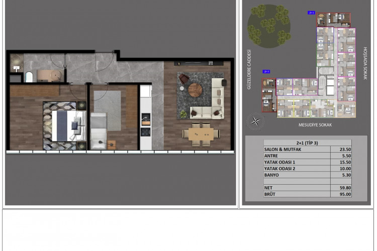 Квартира 2+1 в Стамбуле, Турция | PTE-54088