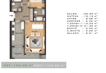 Квартира 2+1 в Стамбуле, Турция | PKK-54096