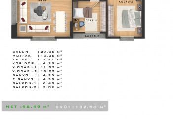 Квартира 2+1 в Стамбуле, Турция | PKK-54096