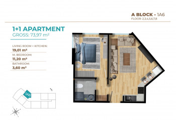 Квартира 1+1 в Стамбуле, Турция | STE-54085