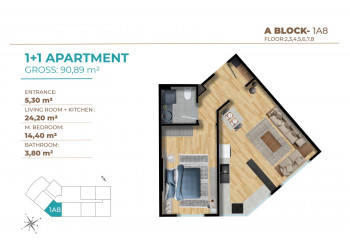 Квартира 1+1 в Стамбуле, Турция | STE-54085