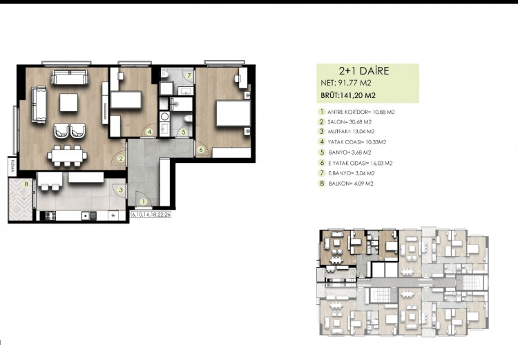 Квартира 2+1 в Стамбуле, Турция | PKK-54284