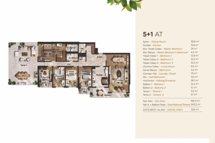 Квартира 5+1 в Стамбуле, Турция | SBB-54291