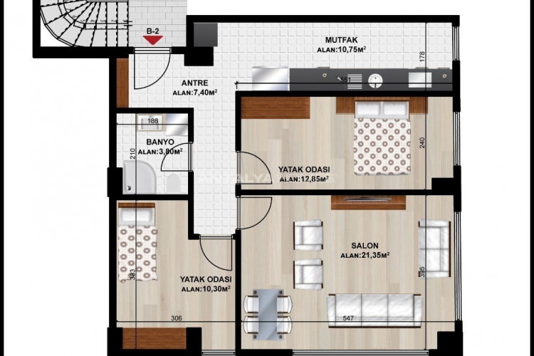 Квартира 1+1 в Стамбуле, Турция | PTE-54357