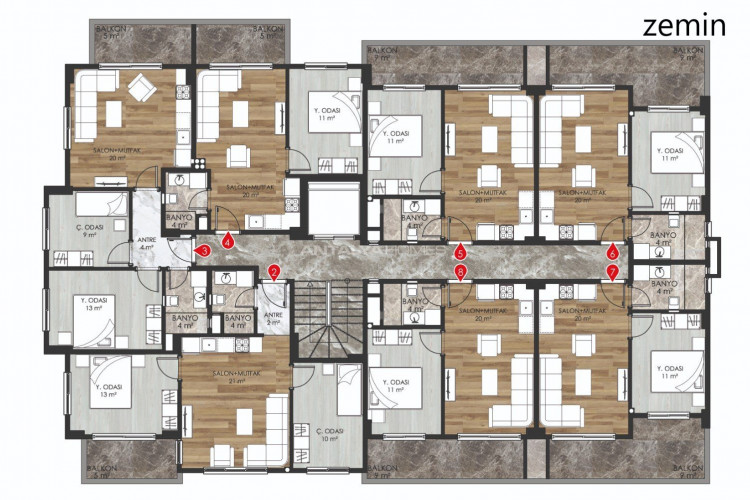 Квартира 1+1 в Алании, Турция | SBB-54352