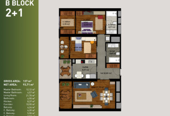 Квартира 2+1 в Стамбуле, Турция | PTE-54432