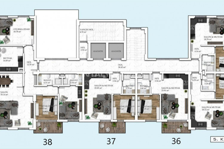 Квартира 1+1 в Алании, Турция | STE-54745