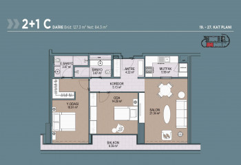 Квартира 2+1 в Стамбуле, Турция | PTE-54837