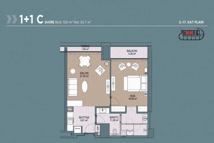 Квартира 1+1 в Стамбуле, Турция | PKK-54836