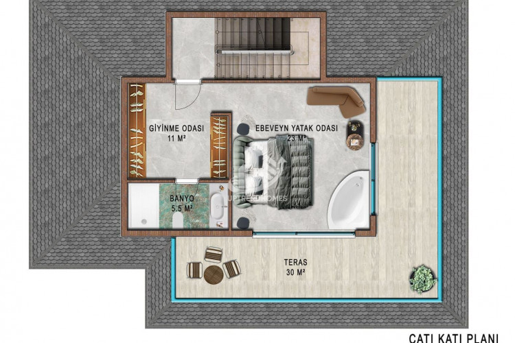 Вилла 4+1 в Алании, Турция | STE-54884