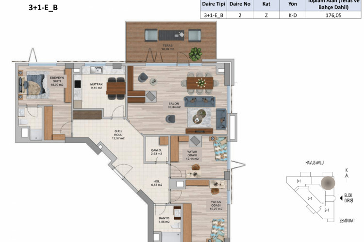 Квартира 3+1 в Стамбуле, Турция | SBB-55018