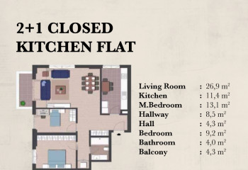 Квартира 2+1 в Стамбуле, Турция | PKK-55036