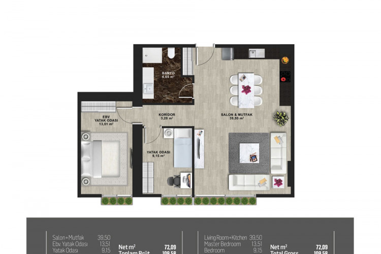 Квартира 2+1 в Кадыкей, Стамбул, Турция | STE-55045