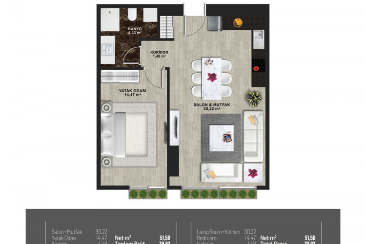 Квартира 1+1 в Кадыкей, Стамбул, Турция | PBB-55044