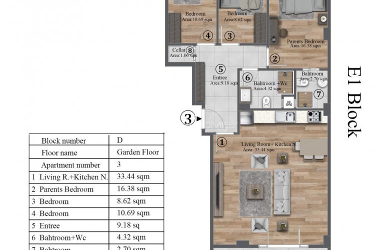 Квартира 3+1 в Бююкчекмедже, Турция | PKK-55138