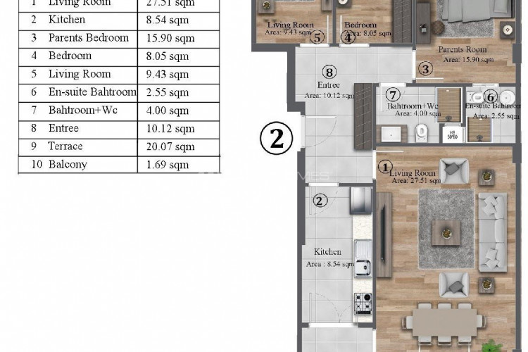 Квартира 3+1 в Бююкчекмедже, Турция | PKK-55138