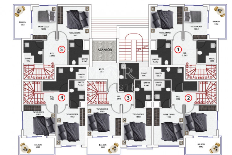 Квартира 2+1 в Алании, Турция | STE-55517