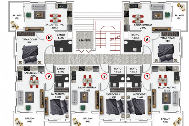 Квартира 2+1 в Алании, Турция | STE-55517